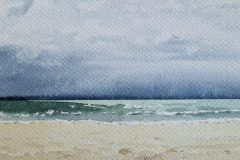 Akvarel - Til salg - Billedstørrelse 18*13 // Sæby strand 2023
