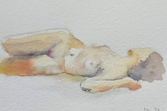 Akvarel - Privateget  - Billedstørrelse 13*18, Rammestørrelse 18*24 // Croquis 2020